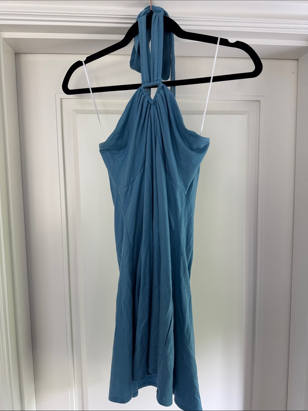 Reformation Teal Halter Strapless Maxi Dress